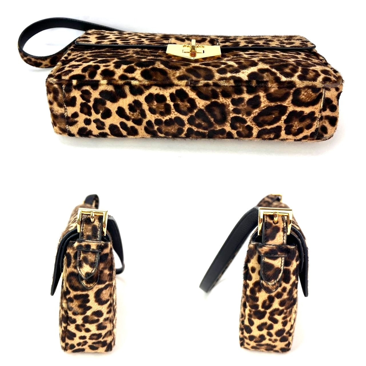 Prada Cavallino Leopard calf Hair Shoulder Bag - 5
