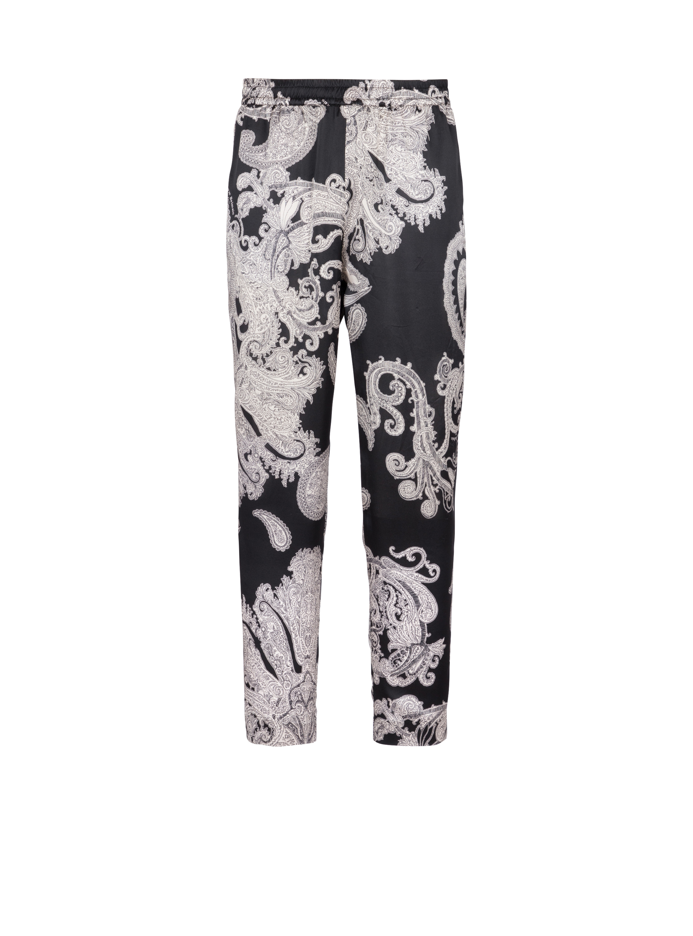 Paisley print silk trousers - 1