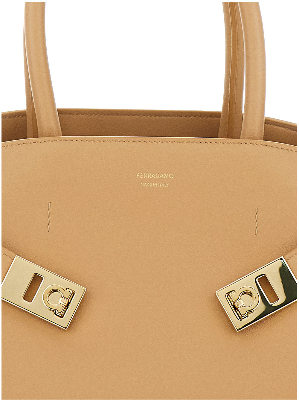 Ferragamo Women 'Hug Small' Beige Handbag With Logo And Gancini Buckle In Leather Woman - 5