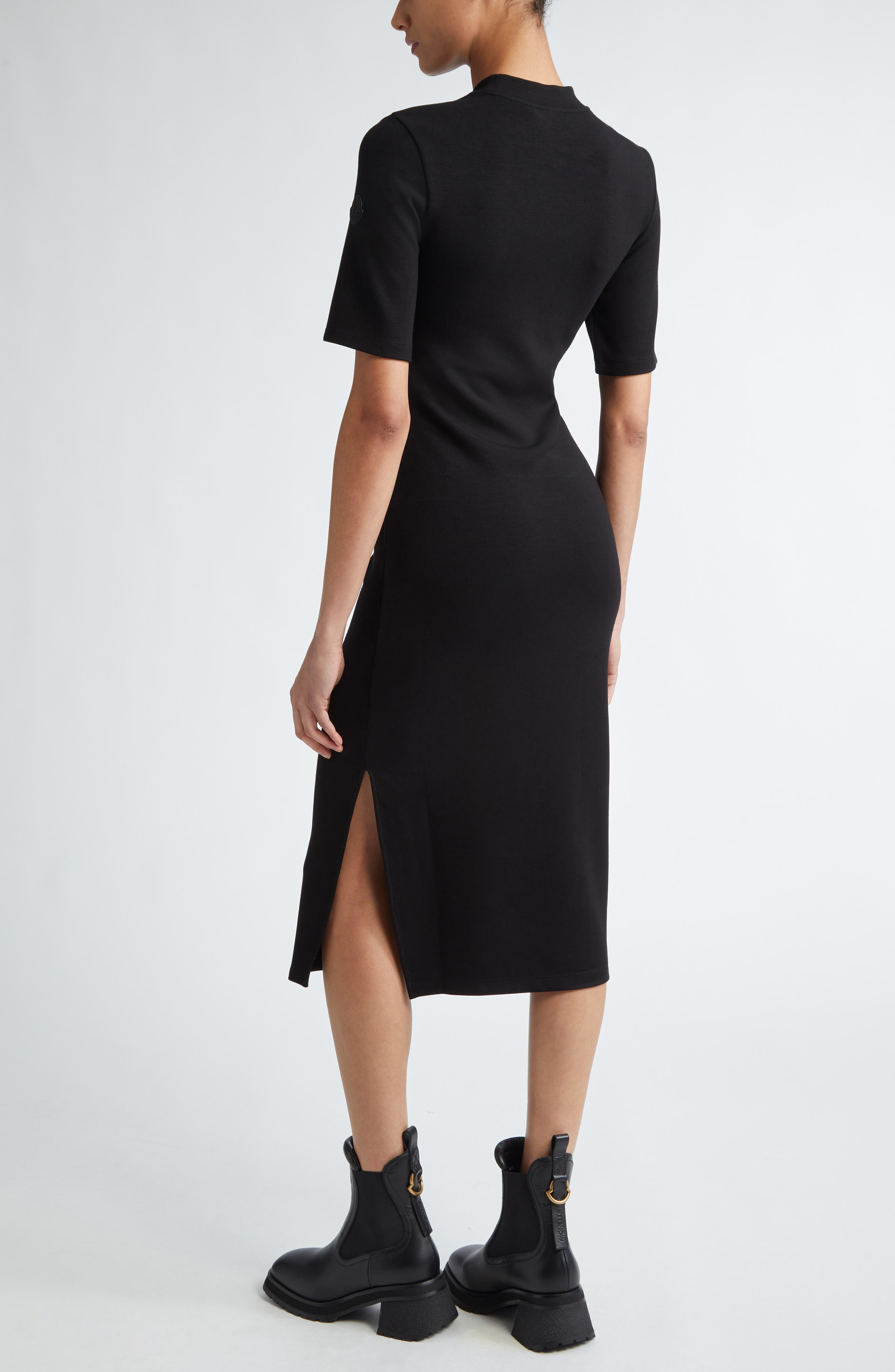 Cut & Sew Short Sleeve Midi Dress - 2