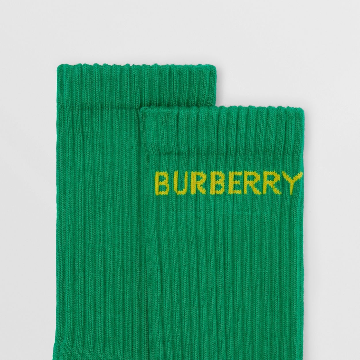 Logo Intarsia Technical Stretch Cotton Socks - 2