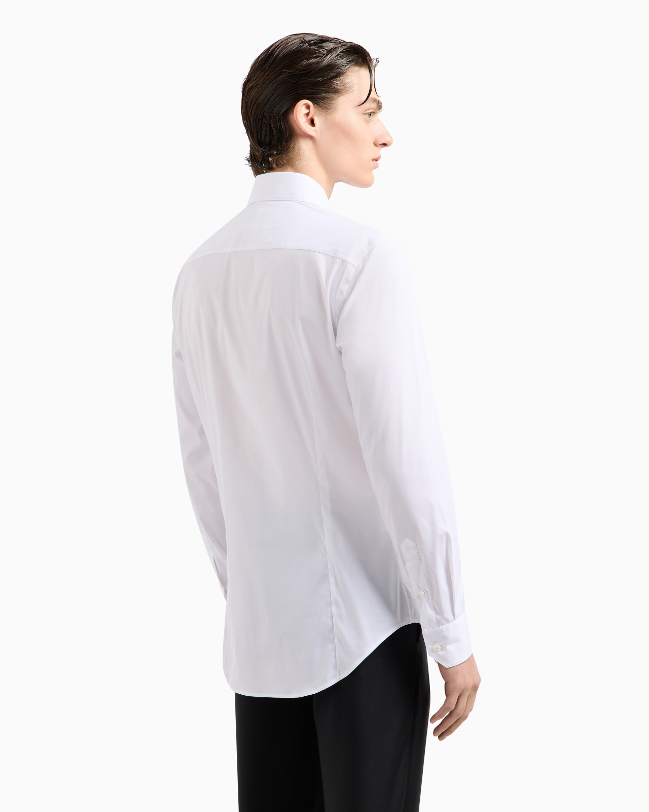 Stretch fabric shirt with collar stays - 3