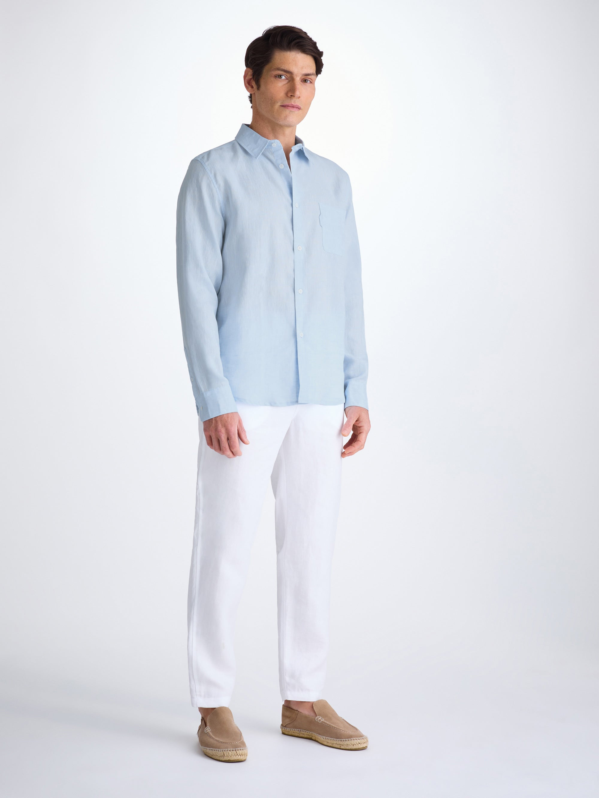 Men's Shirt Monaco Linen Sky Blue - 3