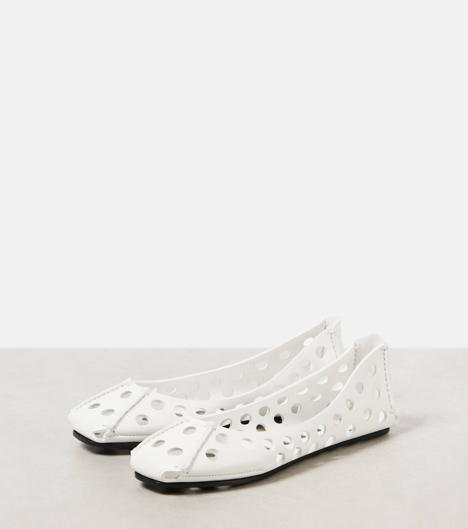 Perfo leather ballet flats - 4
