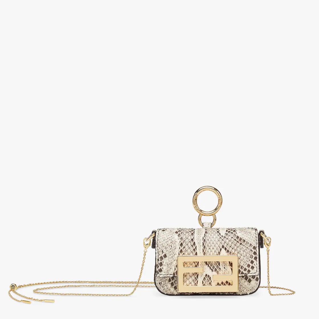 Beige python leather charm - 1