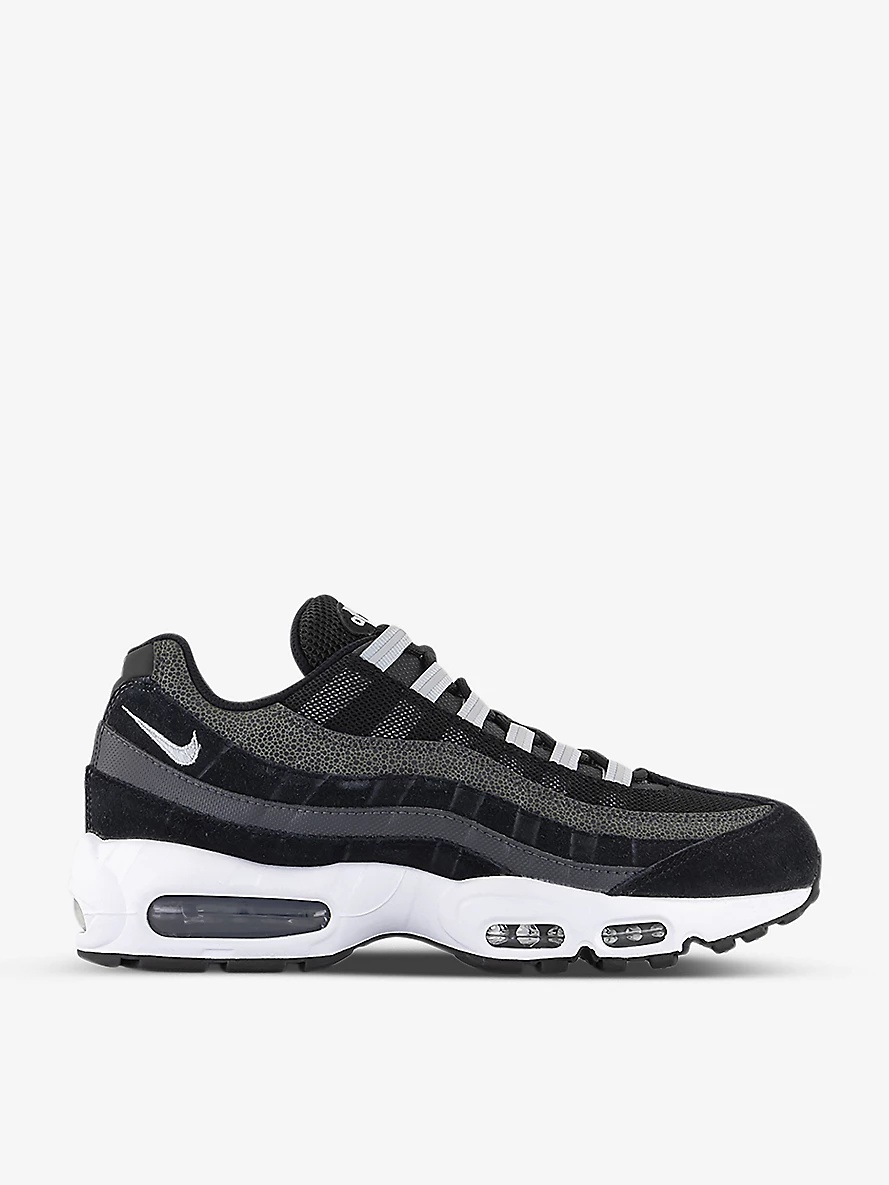 Air Max 95 brand-embroidered leather and mesh low-top trainers - 1