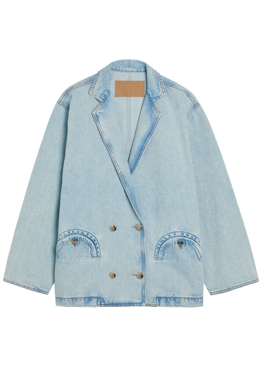 Blaze Milano Cory Double-breasted Denim Jacket - 1