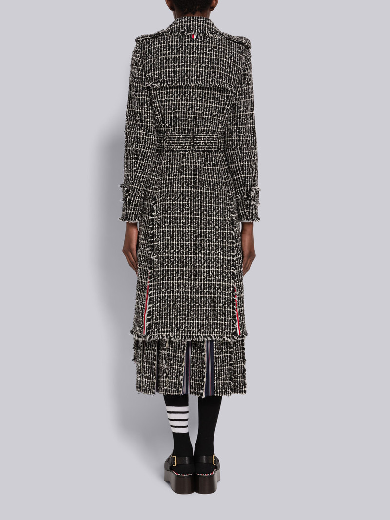 Check Cashmere Tweed High Armhole Trench Coat 3