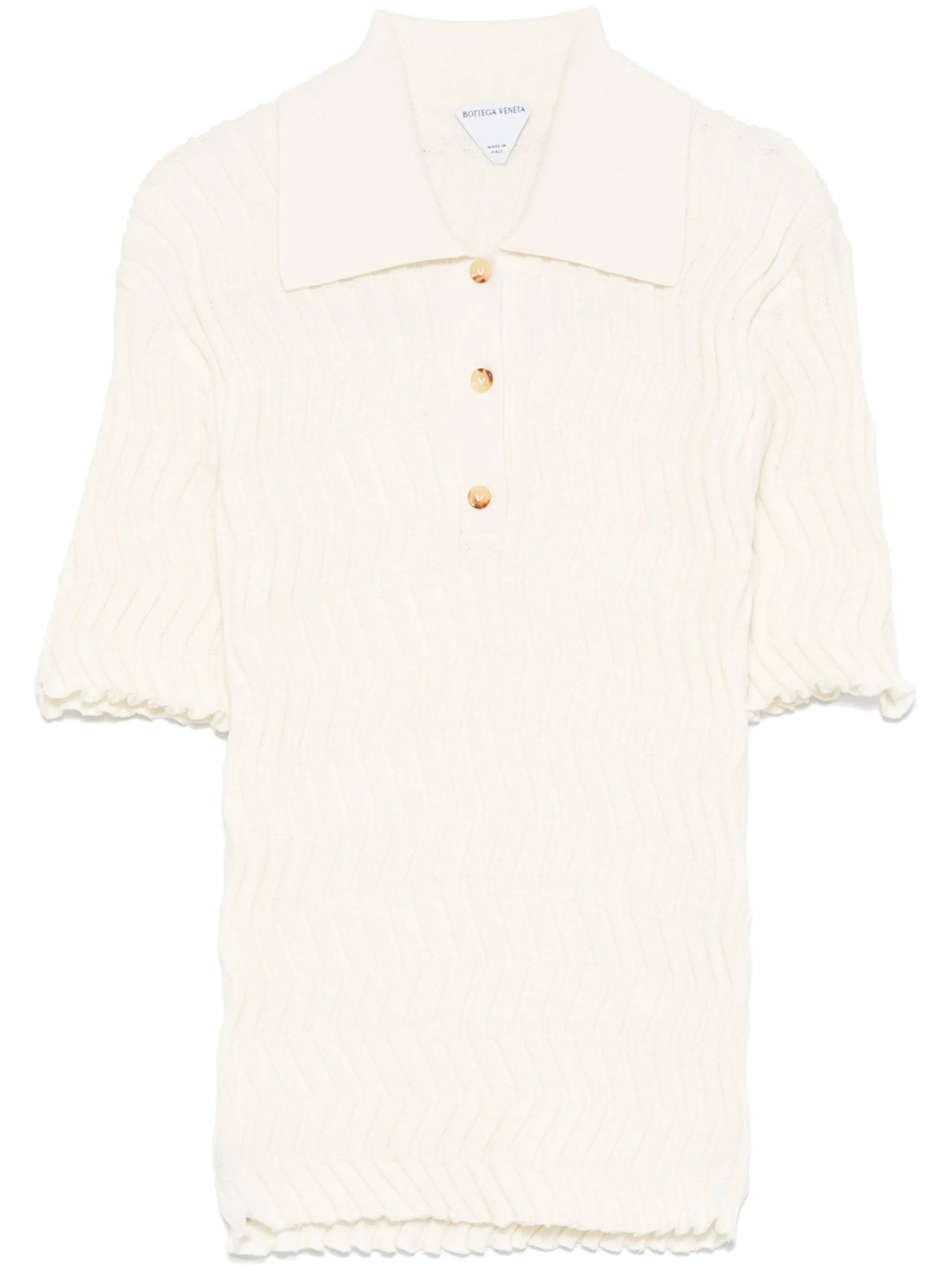knitted polo top - 1