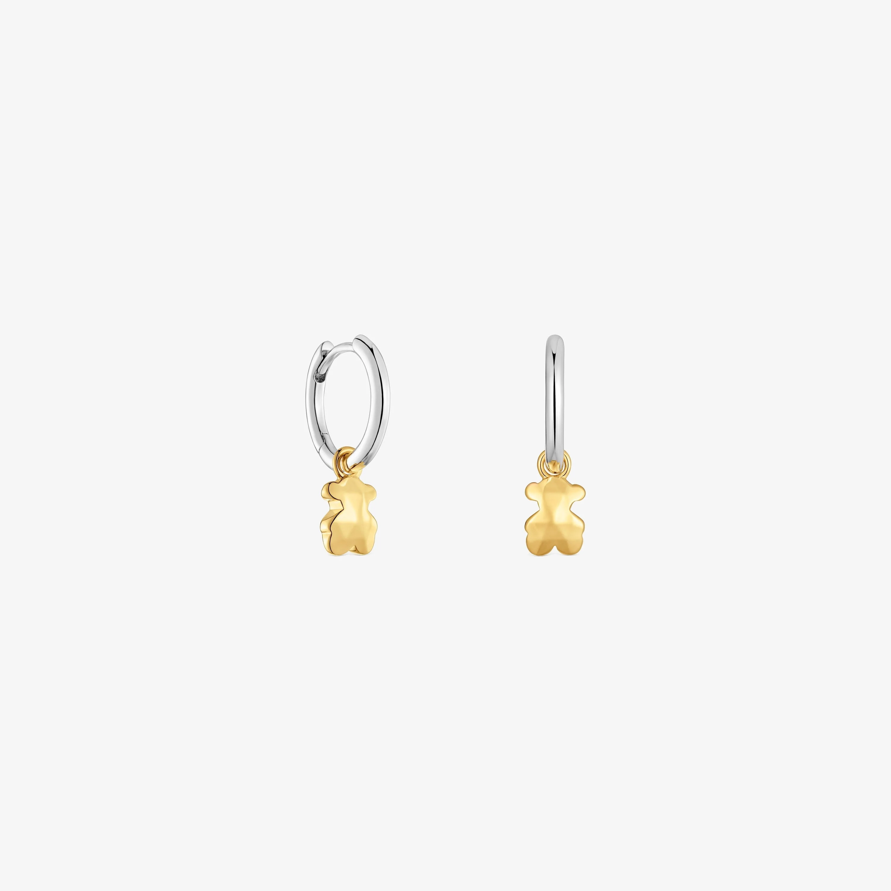 Two-tone Hoop earrings with bear motif Icon Metal - 1