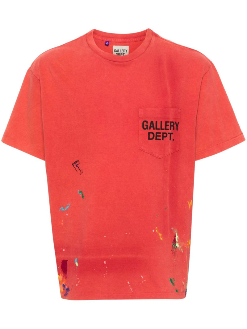 paint-splatter-detail cotton T-shirt - 1