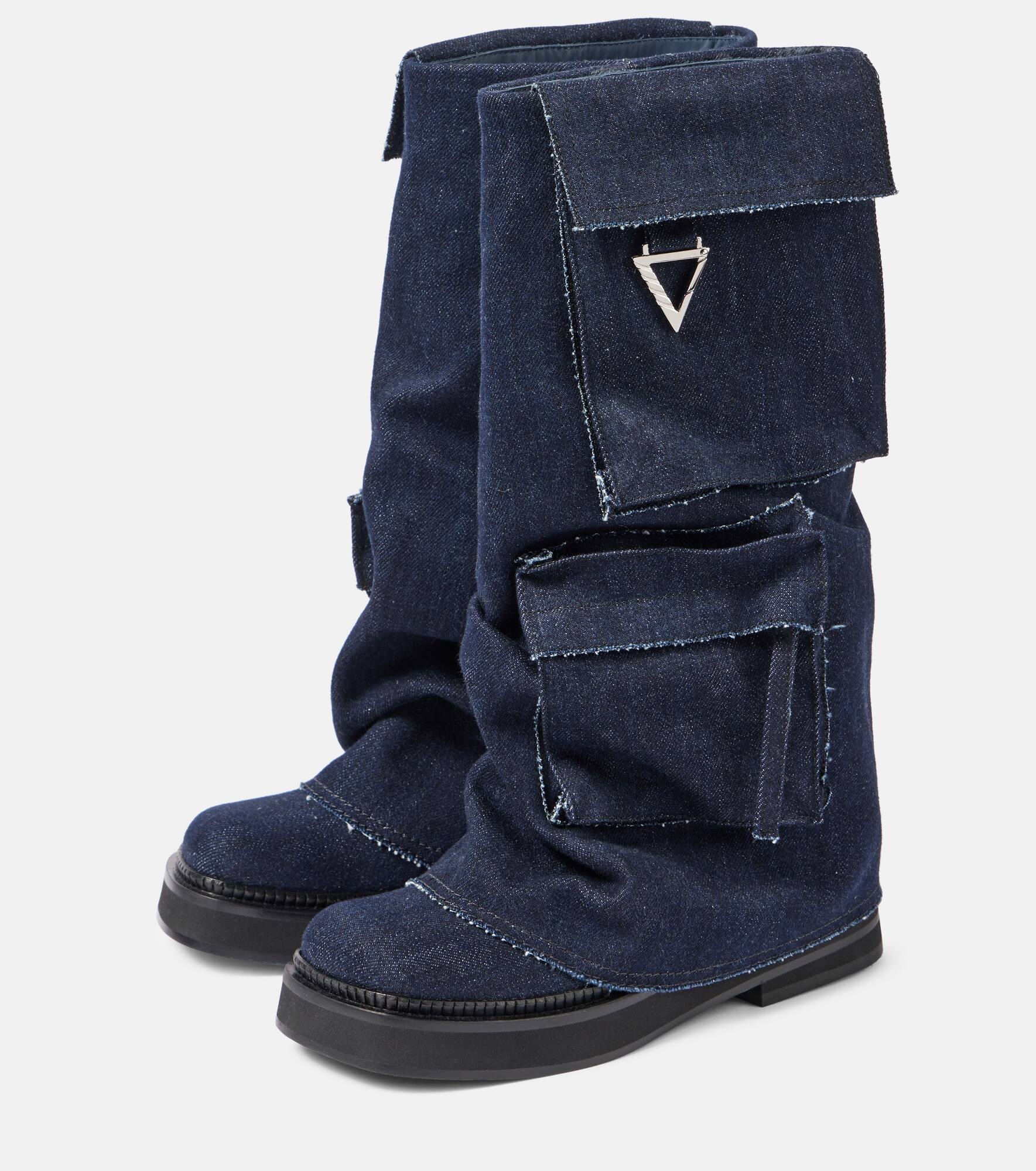 Robin denim combat boots - 5