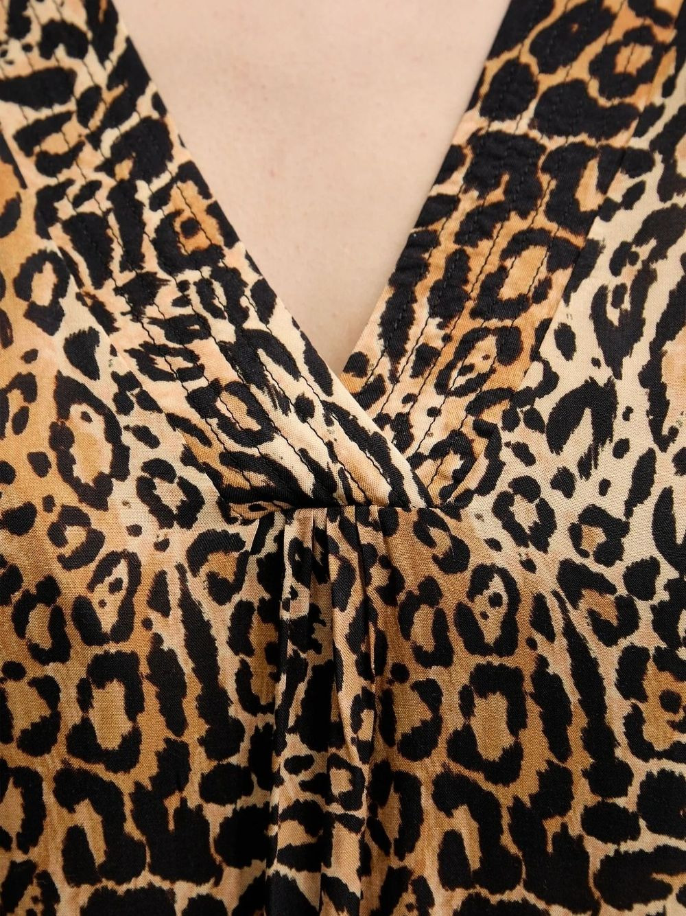Bonnie leopard print V-neck kaftan - 4