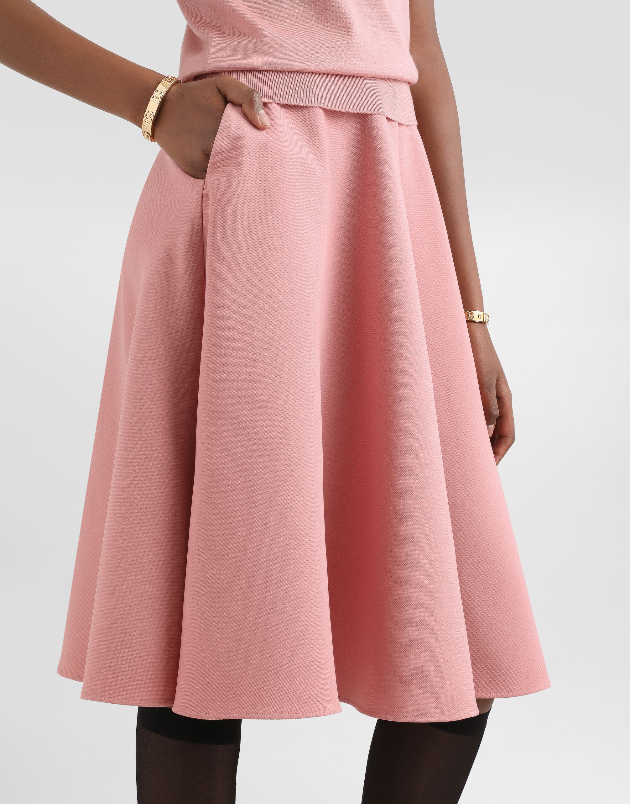 Woolen midi circle skirt - 5