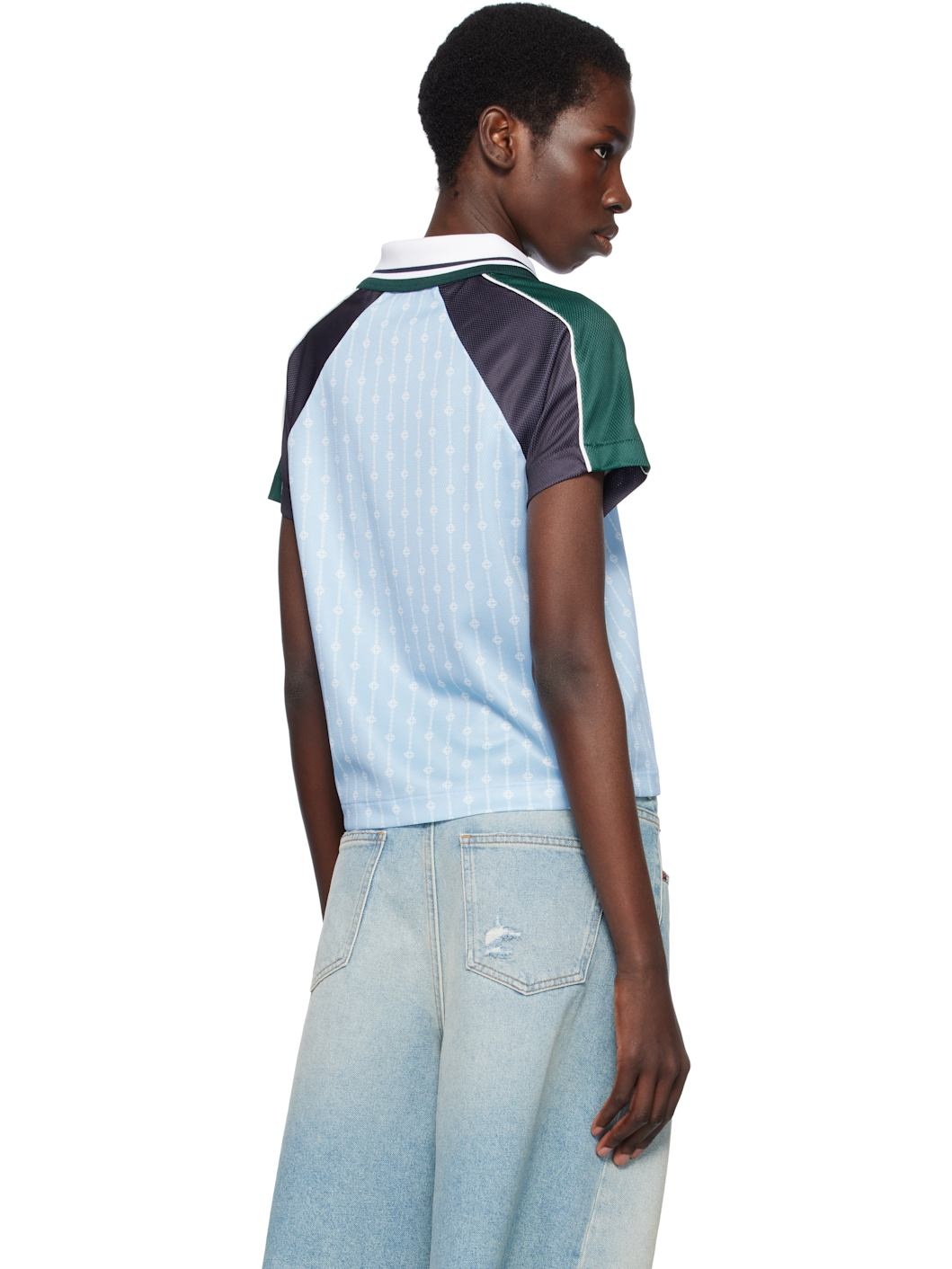 Blue Pinstripe Laurel Football T-shirt - 3