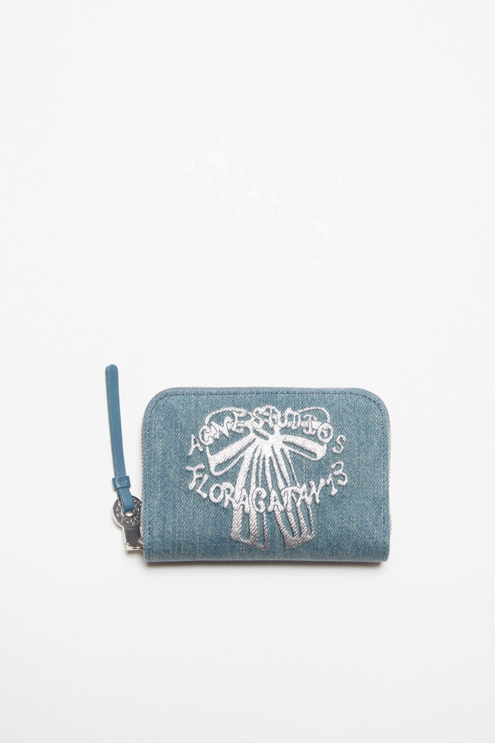 Denim zip wallet - Dusty blue - 1