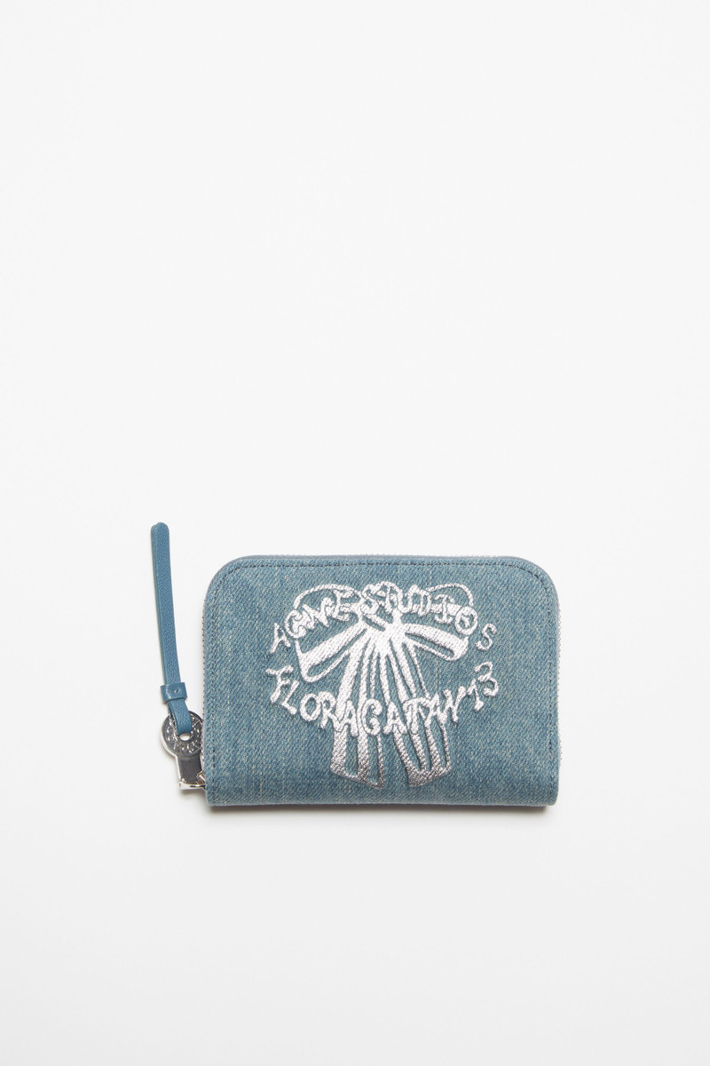 Denim zip wallet - Dusty blue 1