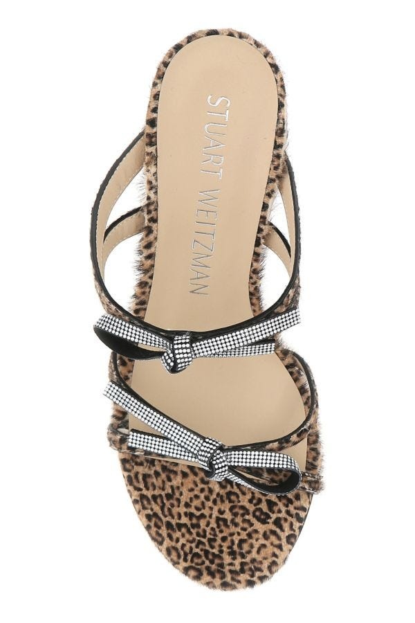 サンダル・ミュール STUART WEITZMAN Printed Calf Hair Sw Bow Mules Stuart Weitzman Printed calf hair SW Bow mules