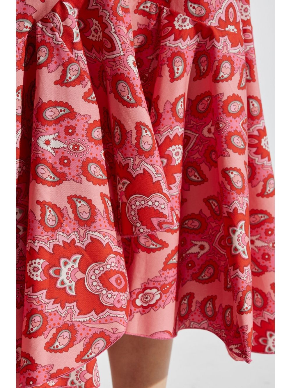 paisley-print asymmetric skirt - 5