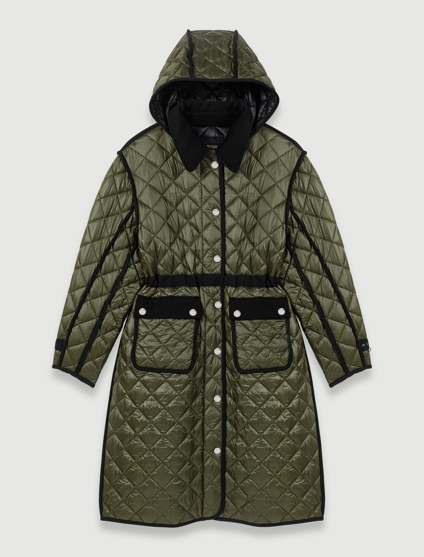 Contrast quilted puffer jacket - 1