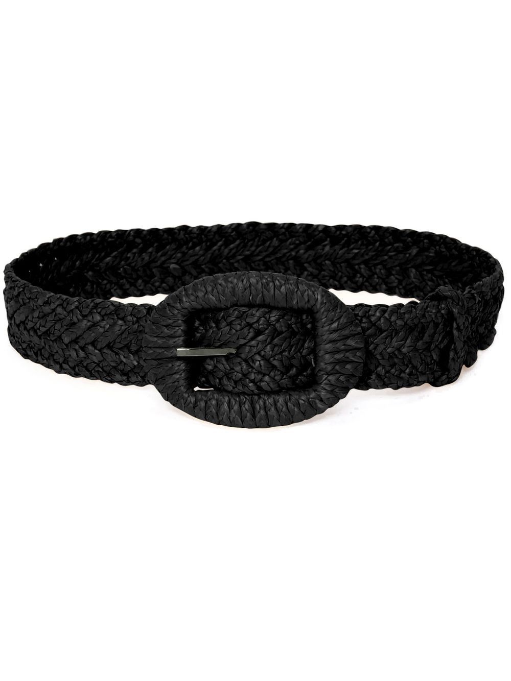 buckle-fastening raffia belt - 1