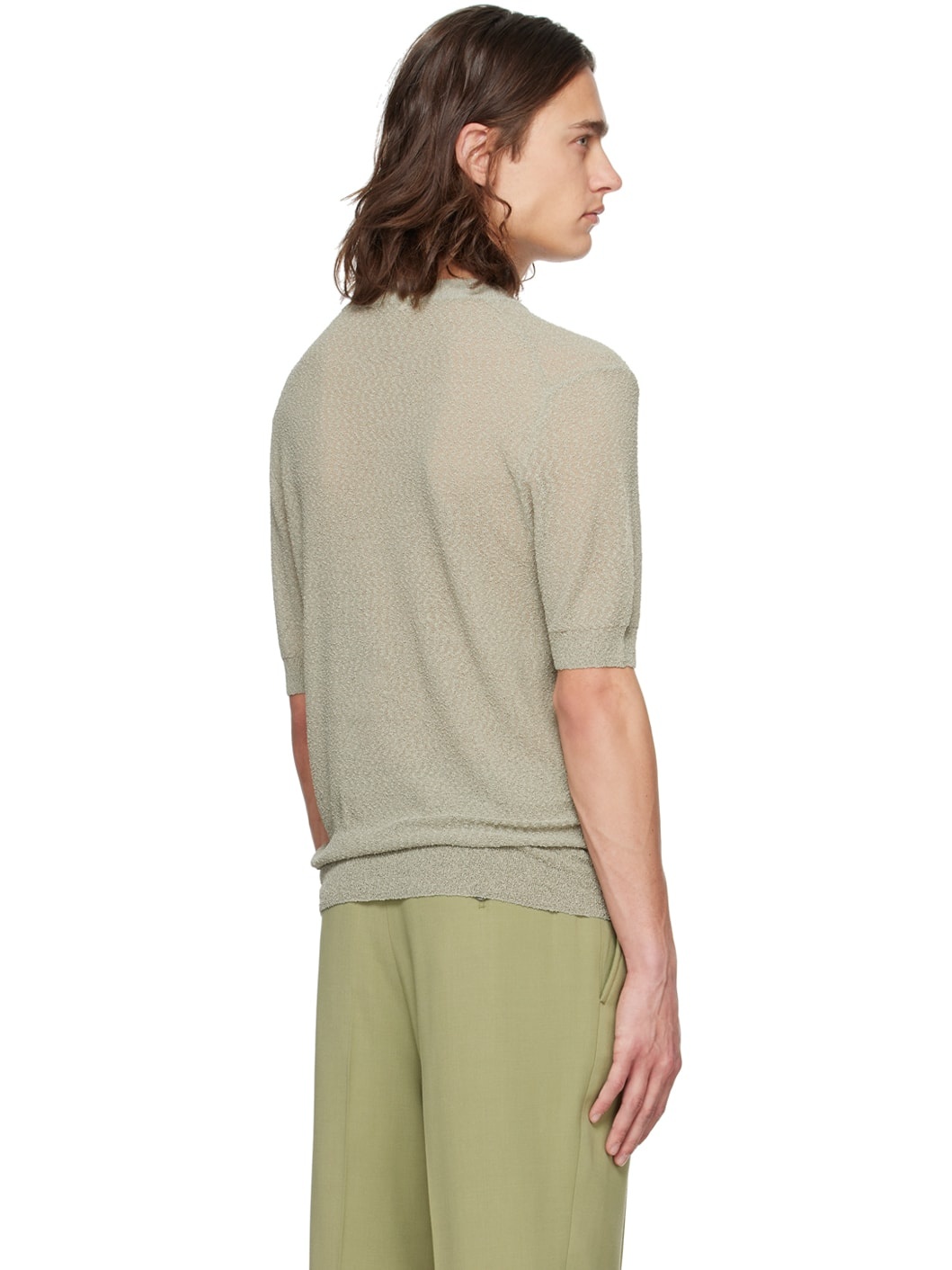 Khaki Semi-Sheer T-Shirt - 3