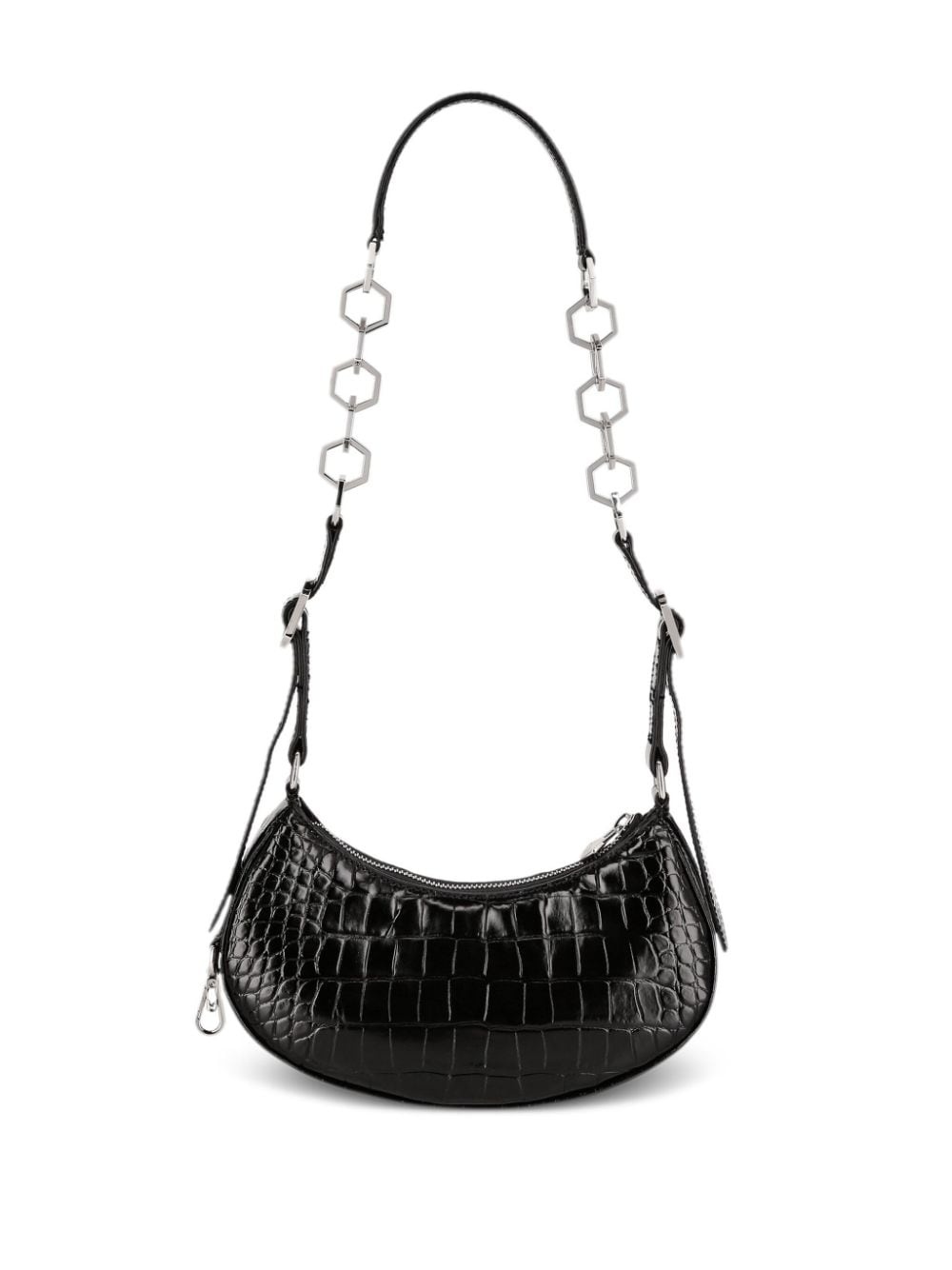 logo-plaque leather shoulder bag - 2