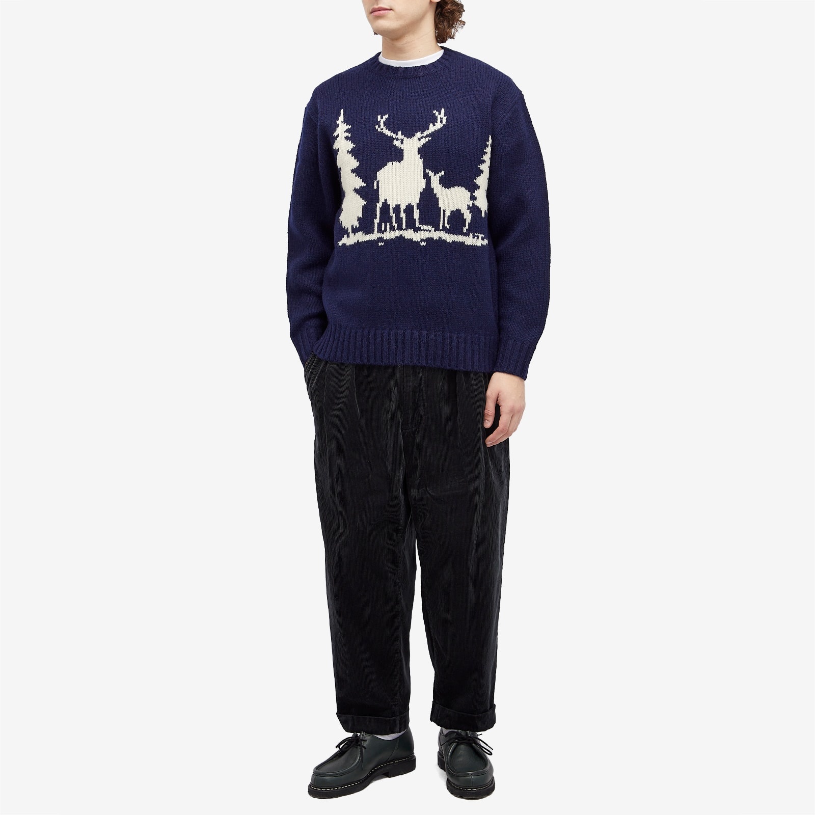 Beams Plus Intarsia Stag Jumper - 4