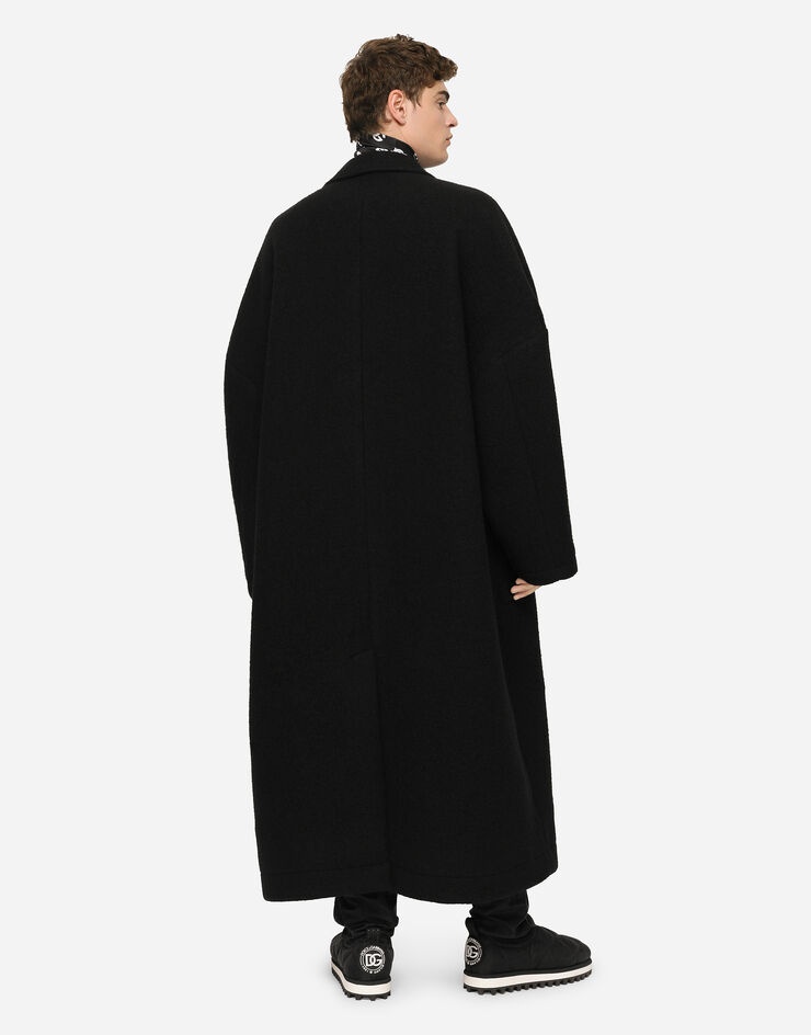 Double-breasted boiled wool coat - 2