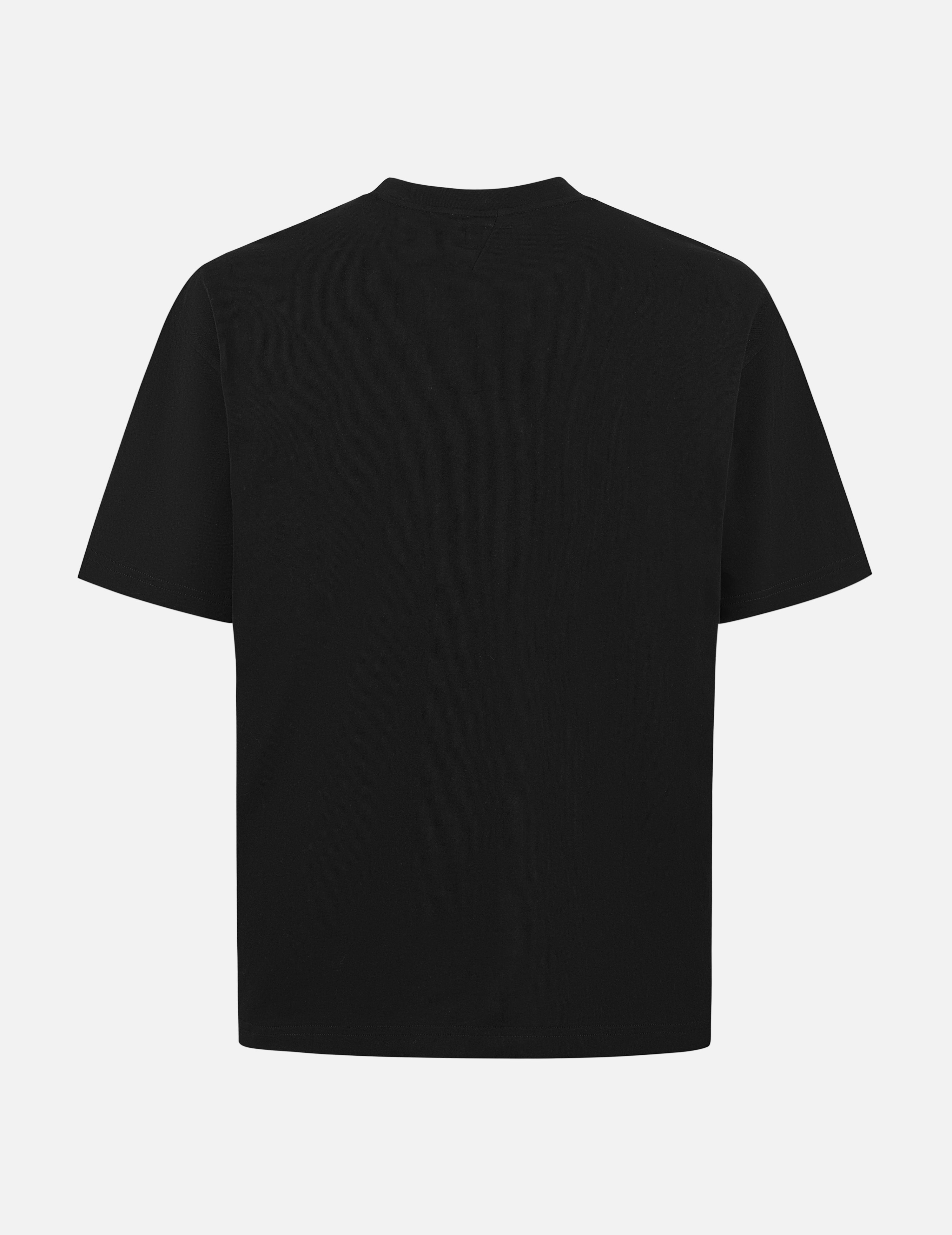 Seagull Embroidery Stitching Pocket Relax Fit T-Shirt - 2