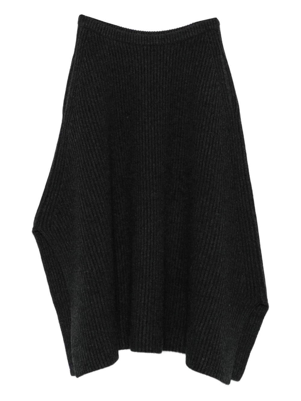 ribbed asymmetric midi skirt - 1