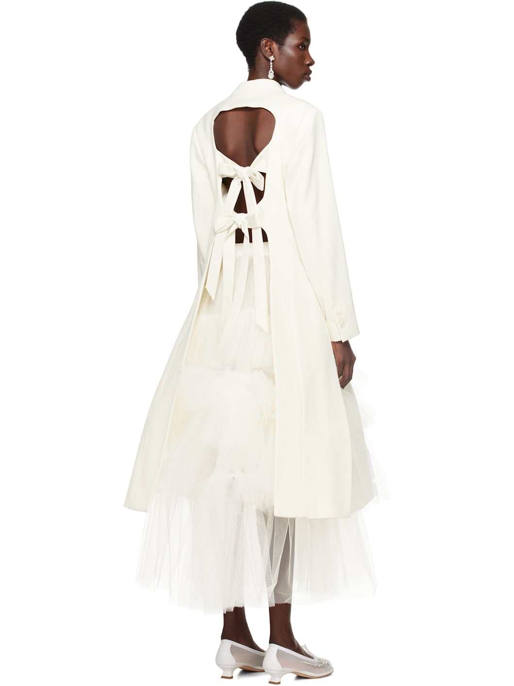 SSENSE Exclusive Bridal Capsule Cut-Out Bow Detail Coat - 3