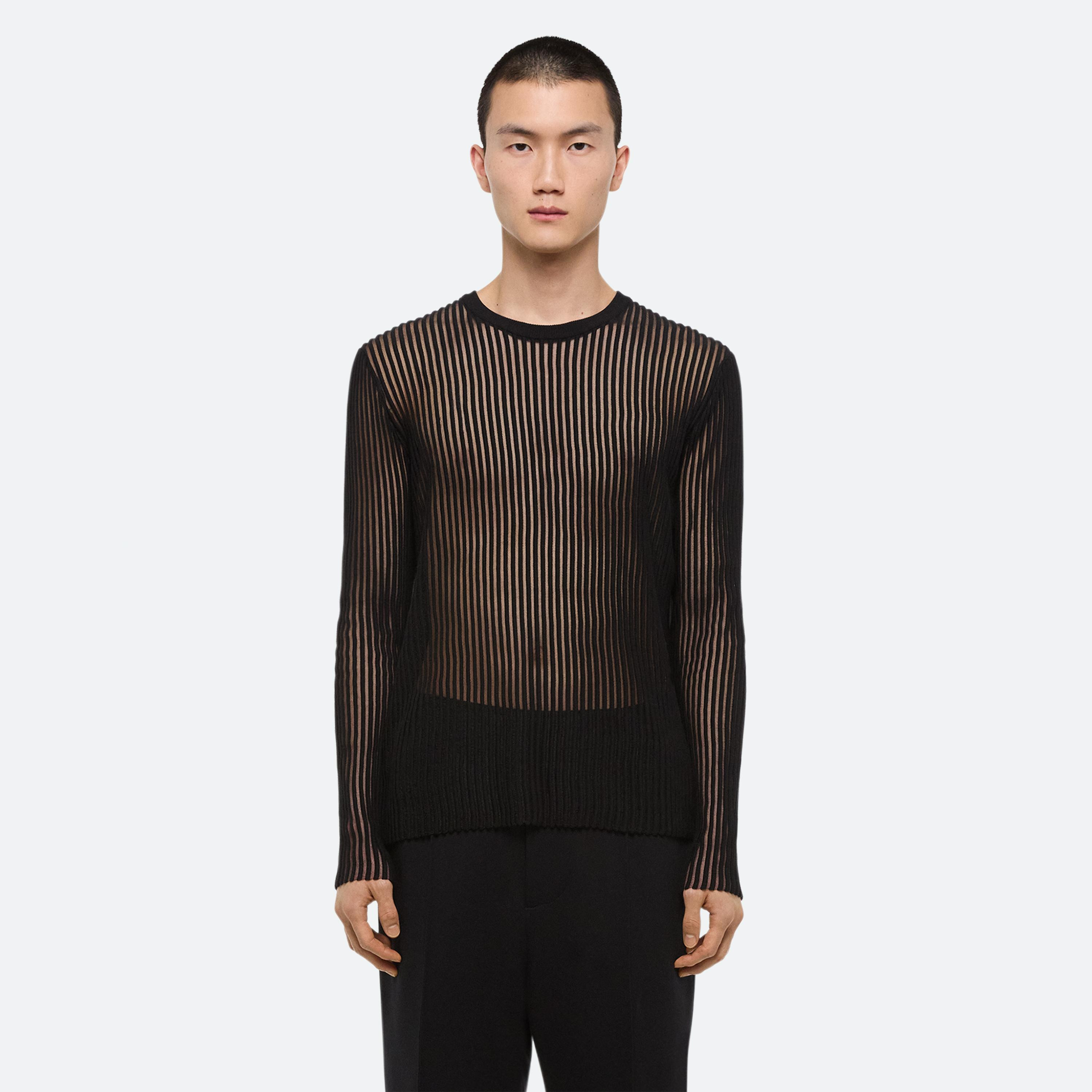 SPACED SHEER CREWNECK - 3