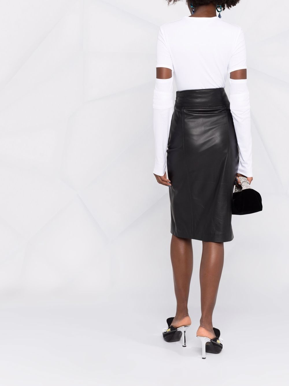 Laura leather pencil skirt - 4
