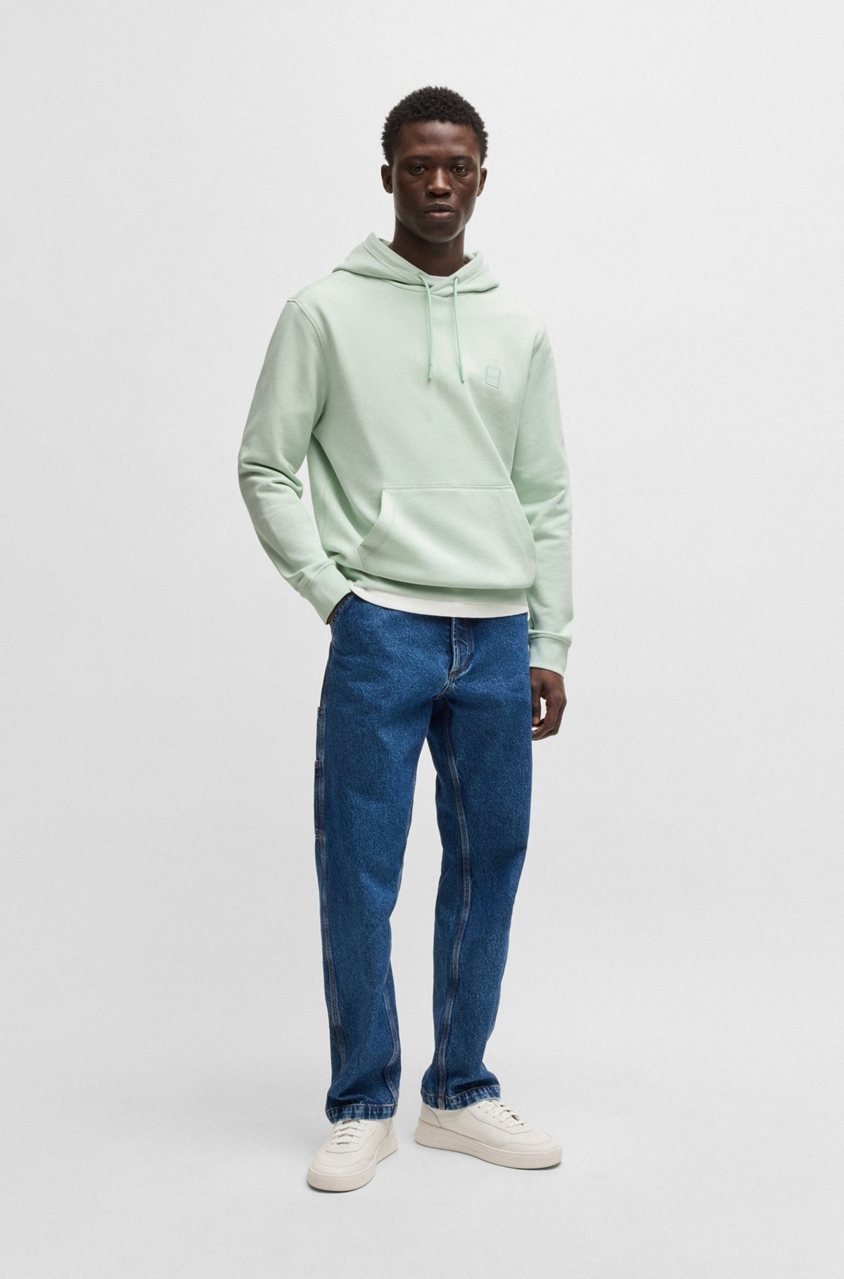 REGULAR-FIT HOODIE IN COTTON TERRY WITH LOGO PATCH - 4