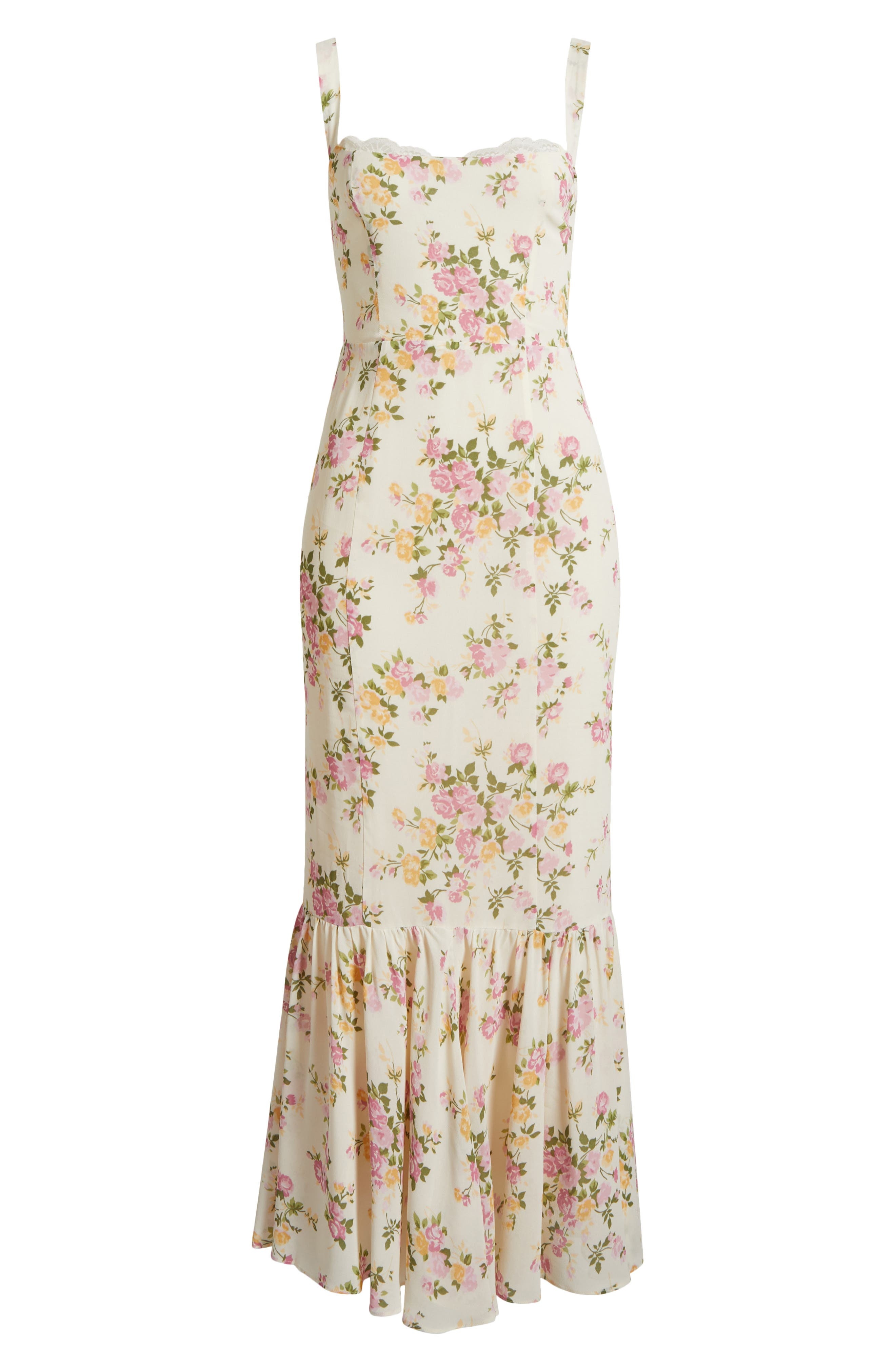 Reformation Irisa Floral Trumpet Dress in Posy at Nordstrom - 5