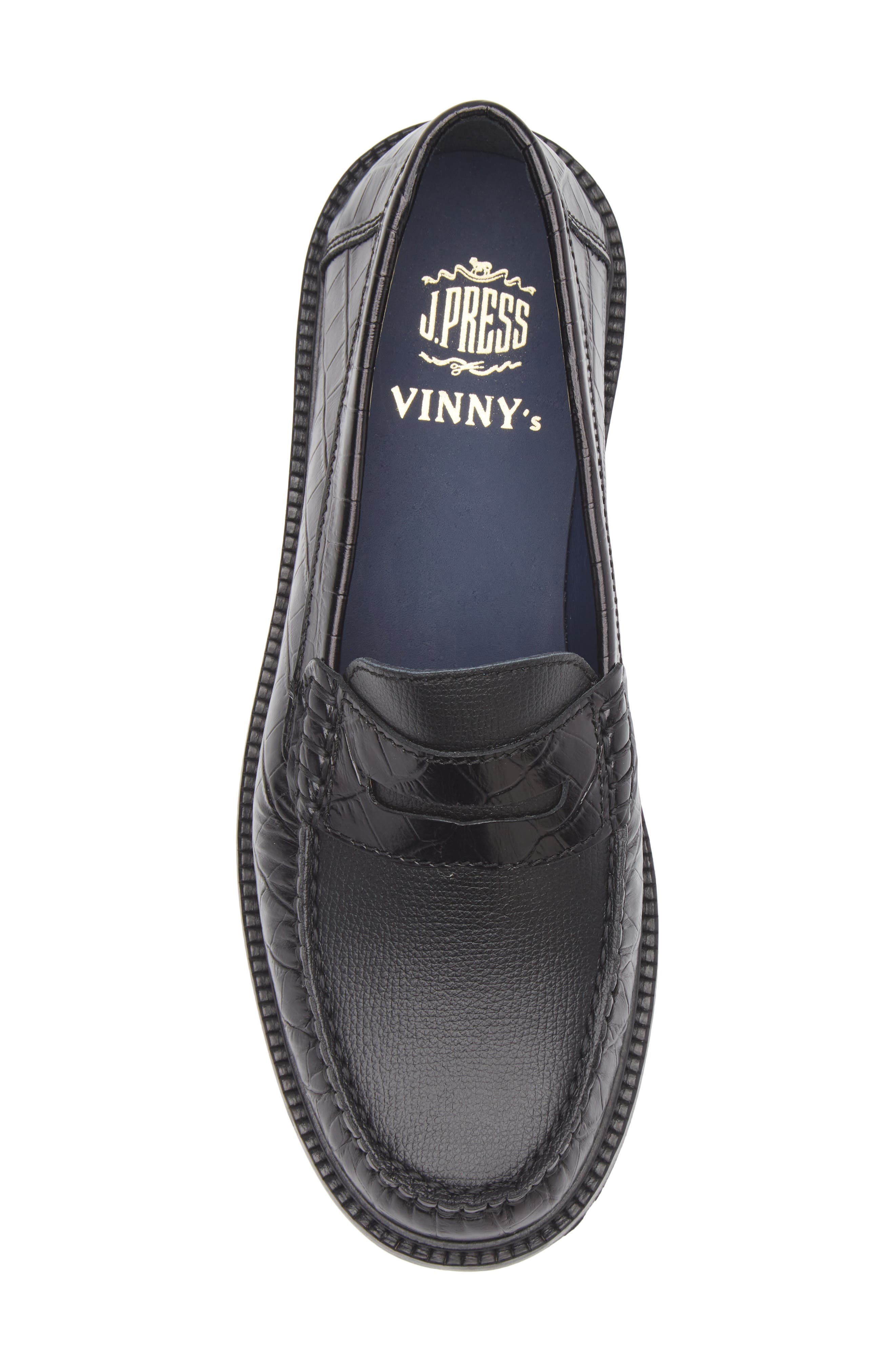 VINNY'S Yardee Penny Loafer in Black Croco at Nordstrom - 5