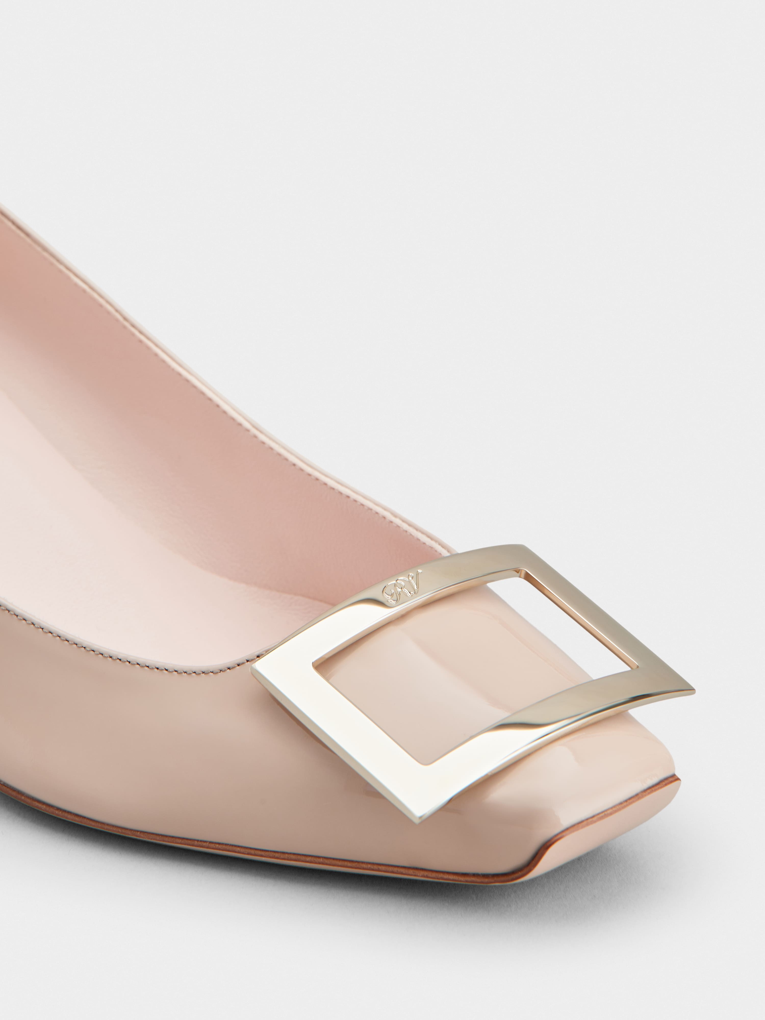 Trompette Metal Buckle Pumps in Patent Leather - 3