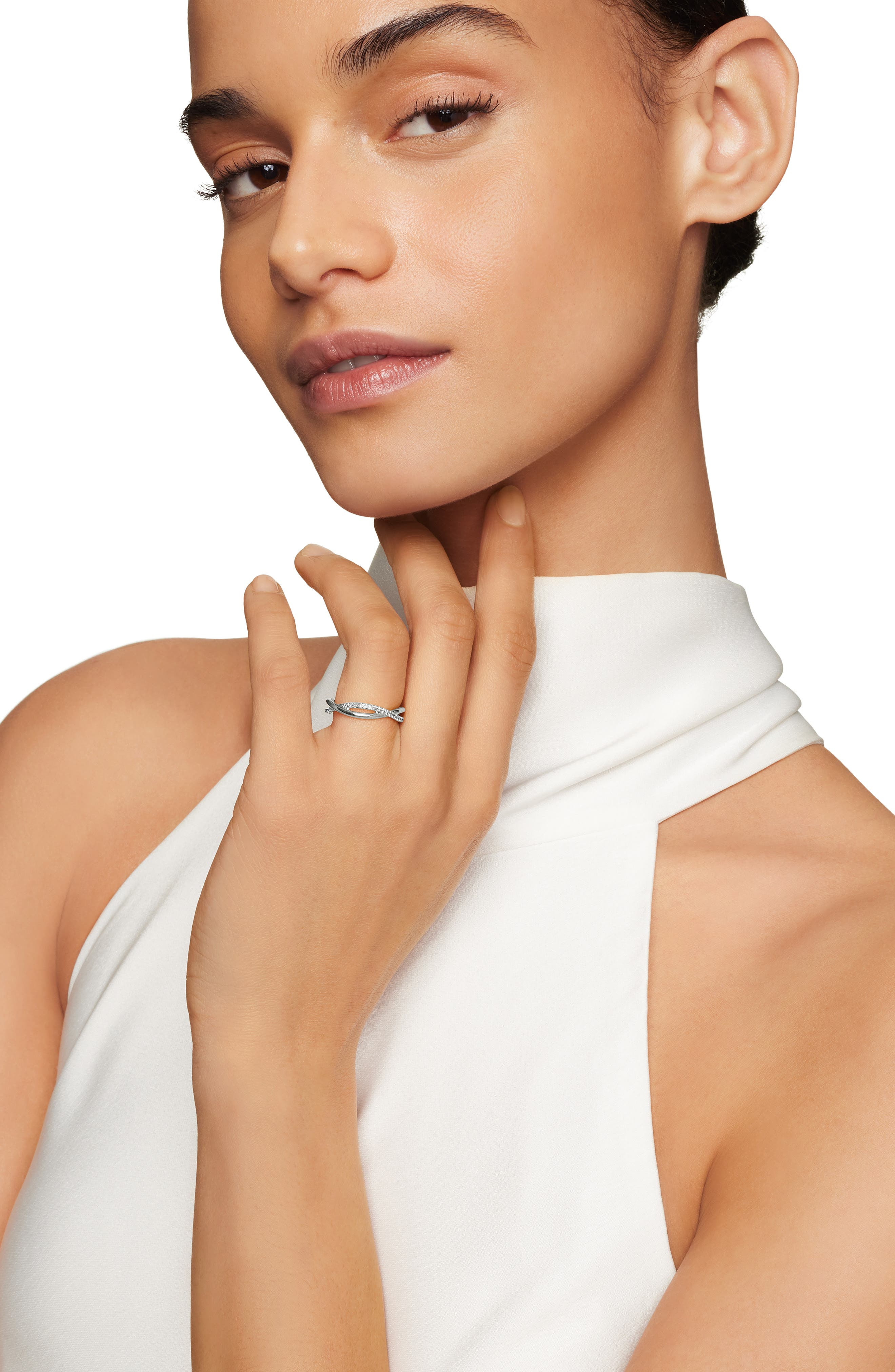 David Yurman DY Lanai Band Ring in Platinum with Pavé Diamonds at Nordstrom - 3