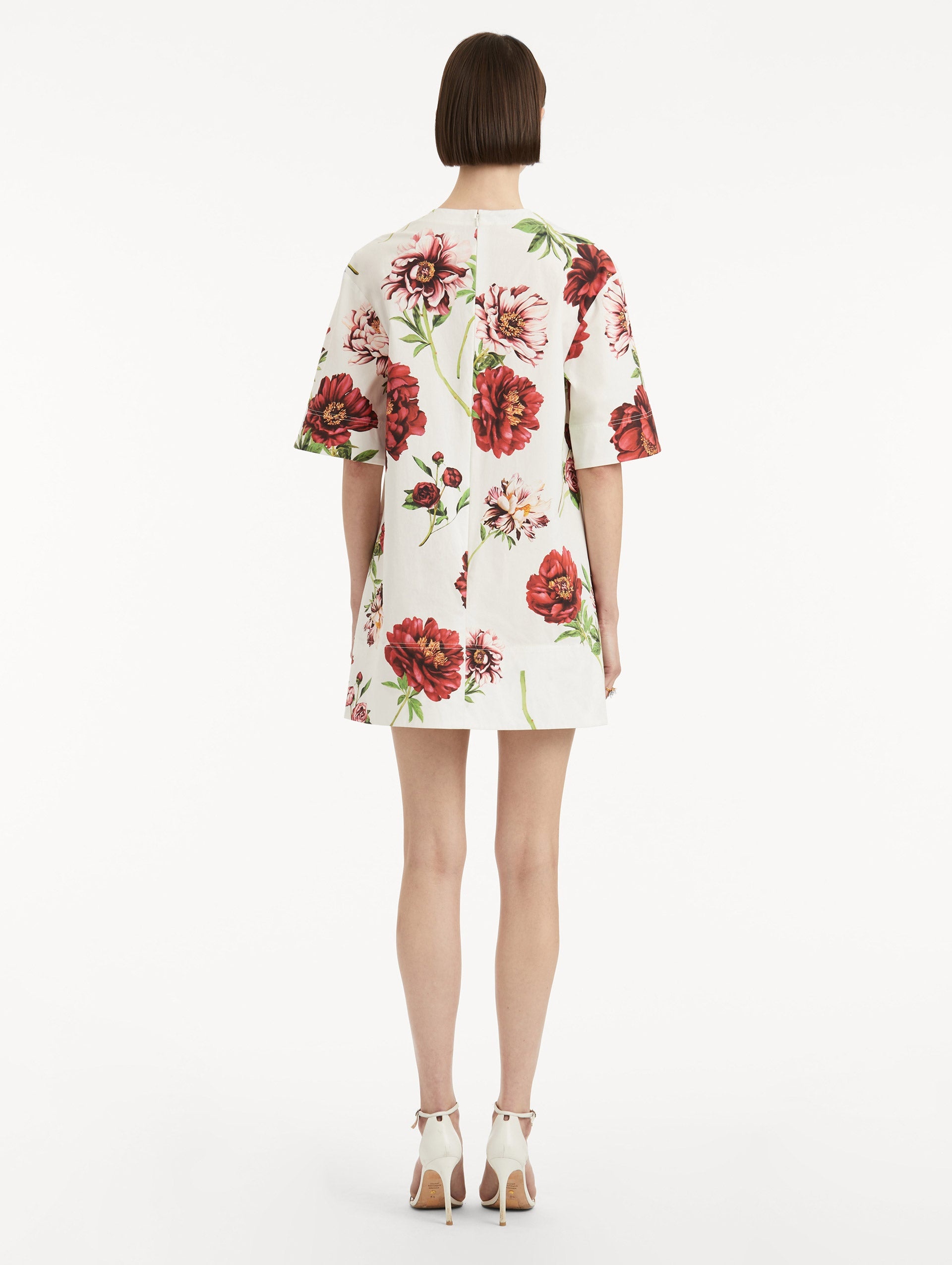 PEONY COTTON POPLIN SHIFT DRESS - 3