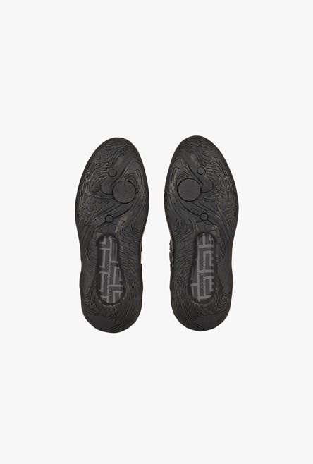 Black monogram suede and mesh B-Runner sneakers - 7