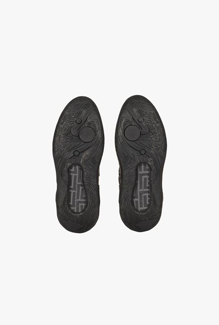 Black monogram suede and mesh B-Runner sneakers - 7