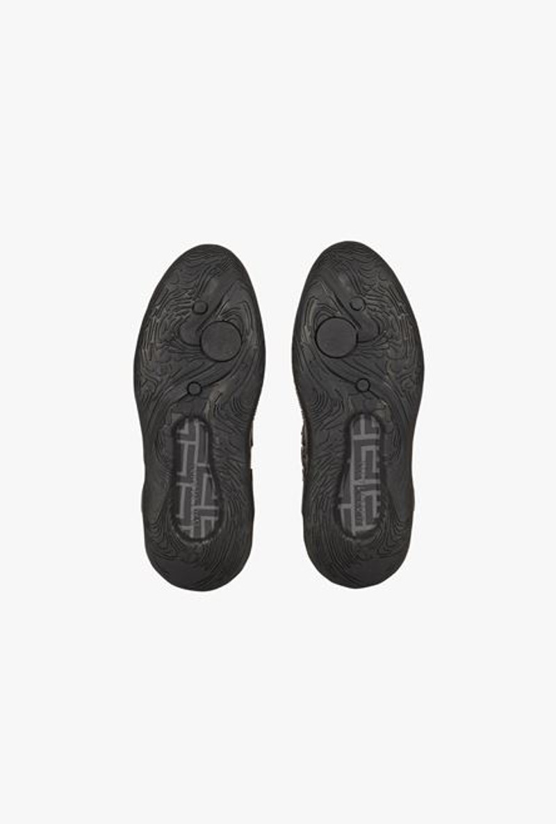 Balmain Black monogram suede and mesh B-Runner sneakers outlook