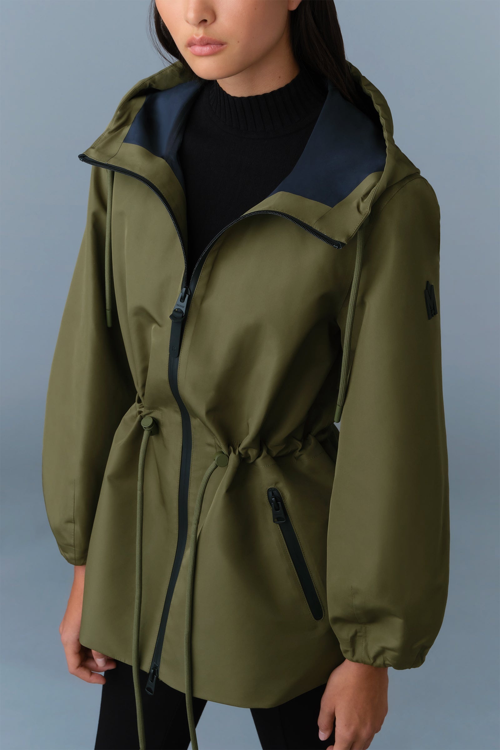 KALEA Technical Rain Jacket with Drawcord Waist - 5