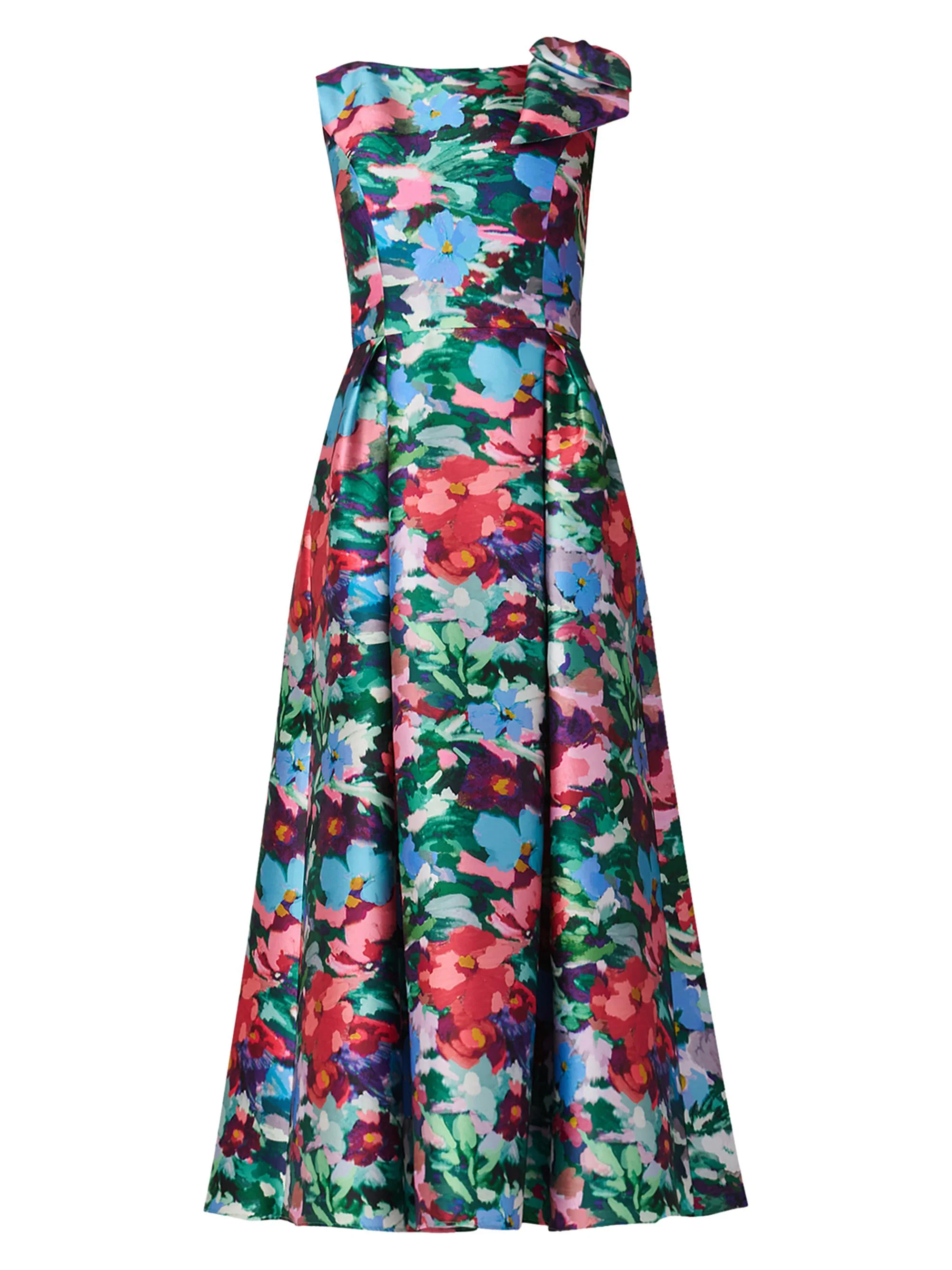 Women's Eleanor Pleated Floral Midi-Dress - Navy Multi - 1