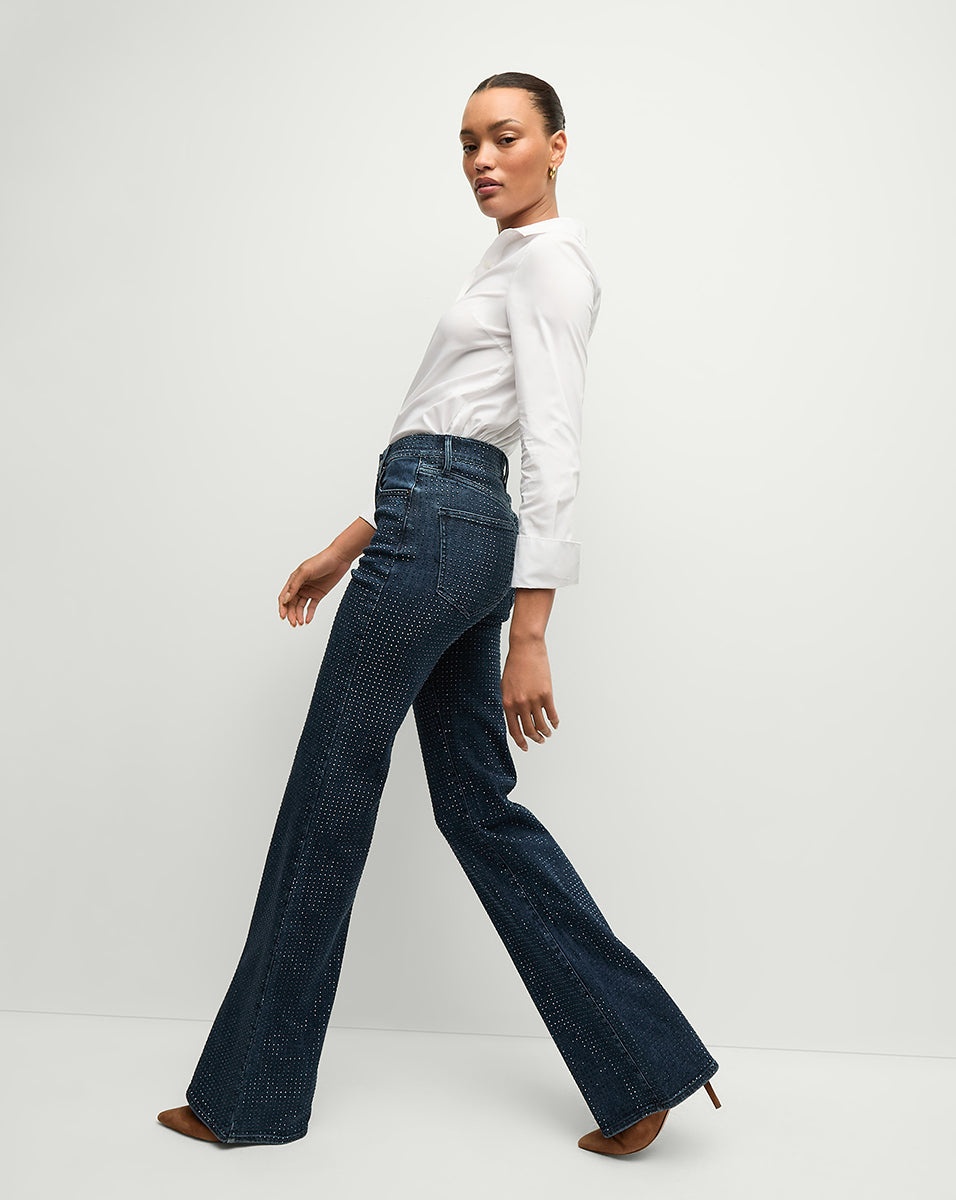 CROSBIE RHINESTONE WIDE-LEG JEAN - 4