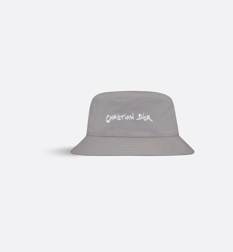 Bucket Hat with Christian Dior Tag Signature 3