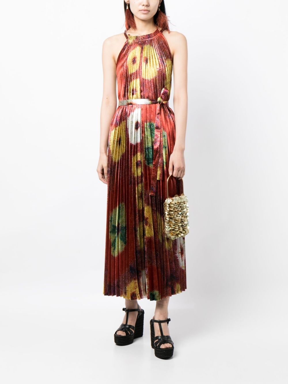 Amiko floral-print pleated dress - 2