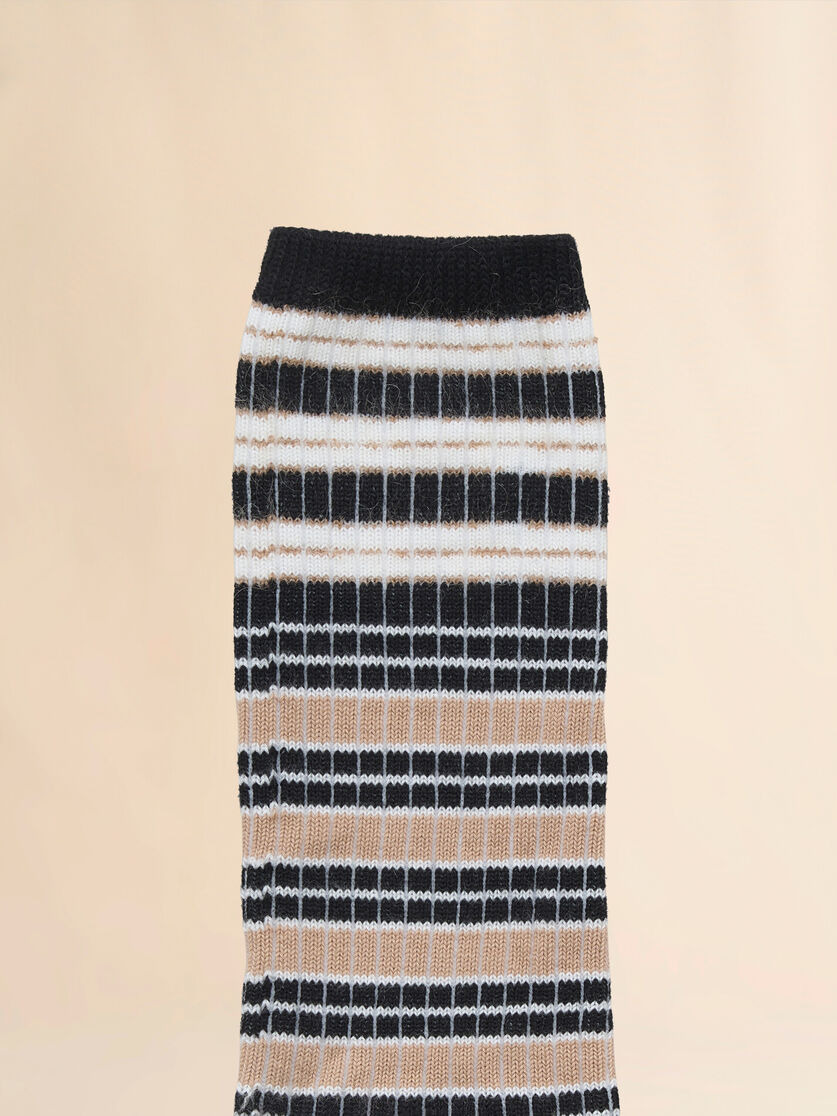 BLACK STRIPED COTTON SOCKS - 3