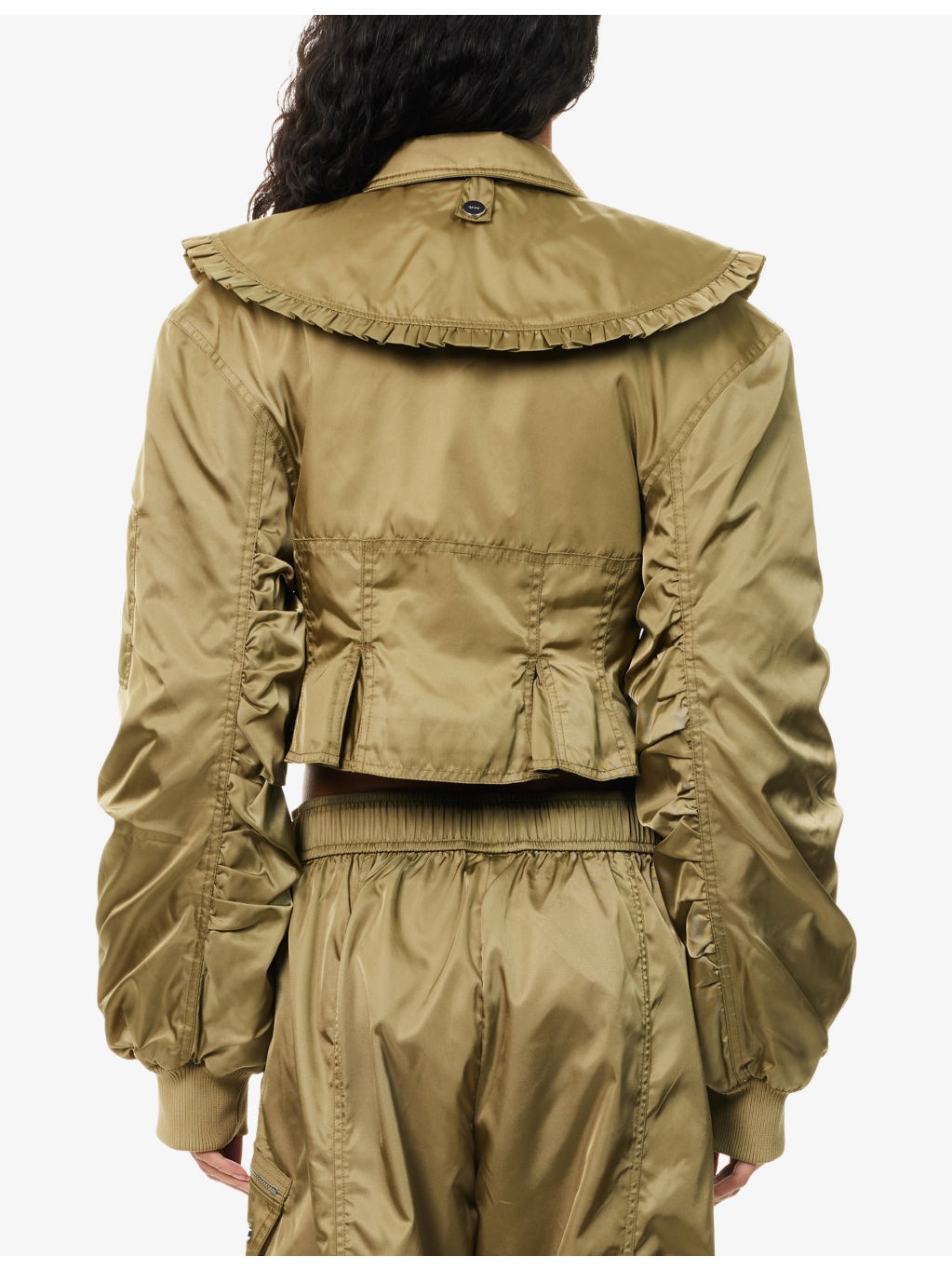 Patch-Pocket Fitted Woven Bomber Jacket - 4